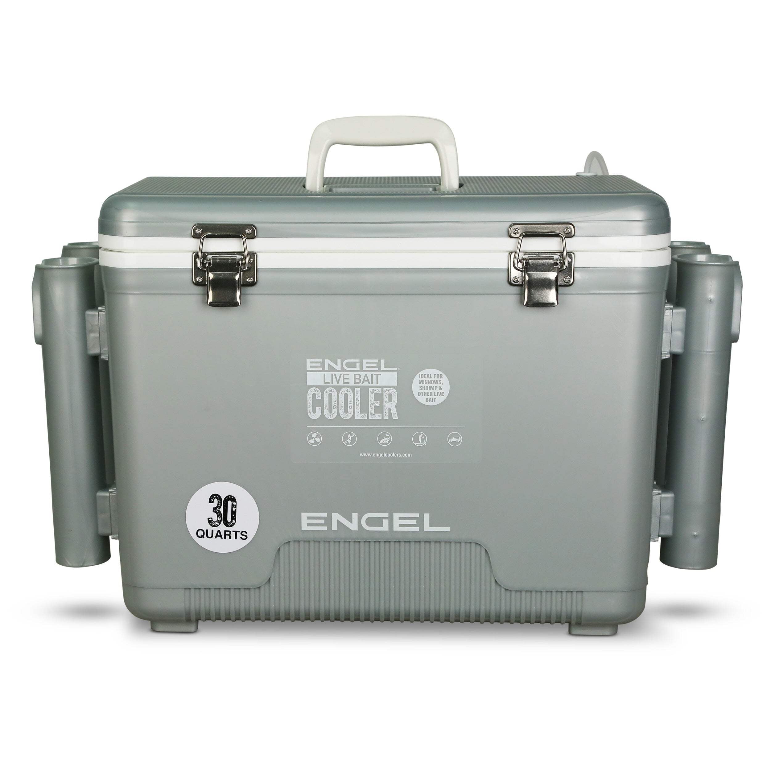 ENGEL 30 Qt Pro Fishing Cooler with Rod Holders Rechargeable
