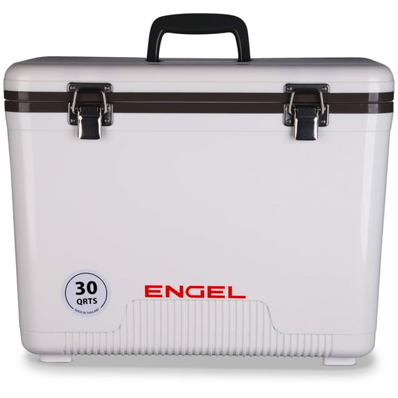 ENGEL 30 Qt Leak-Proof Compact Insulated Drybox Cooler - White