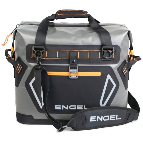 ENGEL Soft Sided Cooler HD20 - 22 Qt, 24 Cans, Dark Gray/Orange