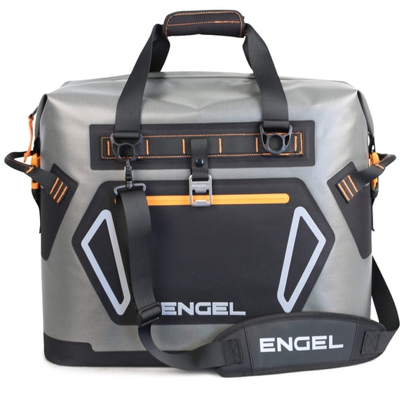 ENGEL Soft Sided Cooler HD30 - 32 Qt, 48 Cans, Dark Gray/Orange