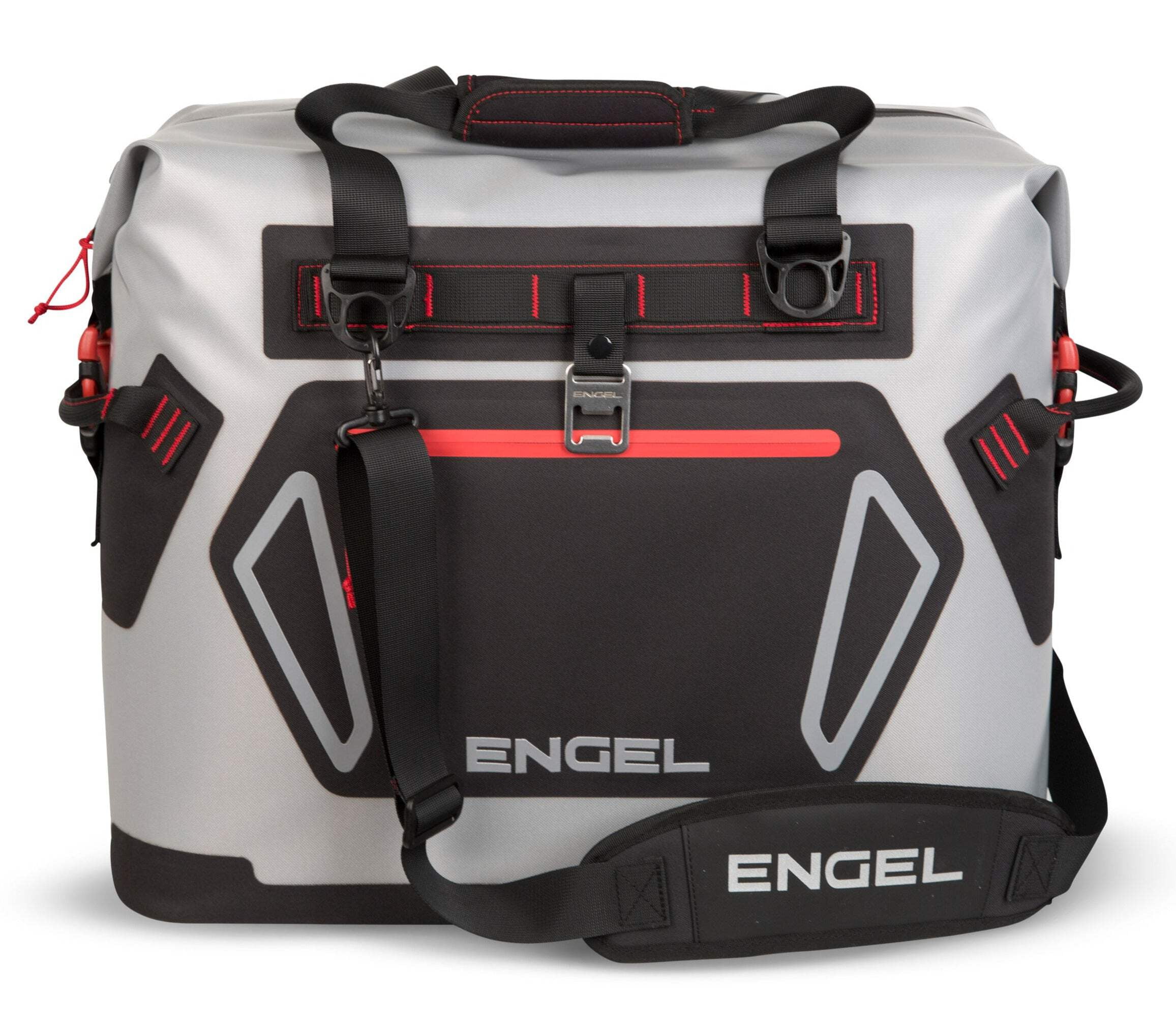 Light Gray and Red Insulated Heavy-Duty Cooler Bag