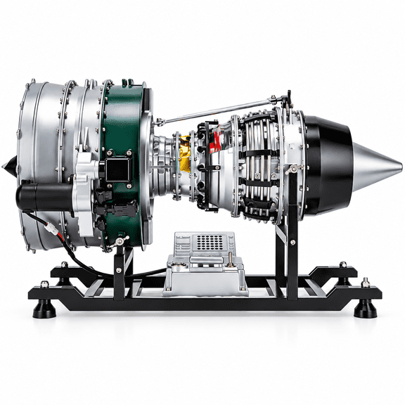ENGINEDIY 1/10 Scale Metal Dual-Spool Turbofan Engine Model Kit, 1000+ Piece Motorized Assembly