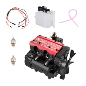 ENGINEDIY Mini Engine Model That Runs, FS-L200AC Inline Double-Cylinder Four-Stroke Metal Engine Build Kit, Science Educational Kit for Tech Enthusiast