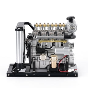 ENGINEDIY Mini Engine Model that Runs, 1/10 DIY DM115 Metal OHV Inline Four-cylinder Engine Model with Cooling System (450+PCS)