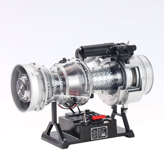 ENGINEDIY Turbofan Engine Model Kit, 470+PCS 1/4 Scale Metal Simulation DIY Assembly Functional Aircraft Jet Engine Model with Powerful Motor, for Desktop Ornament