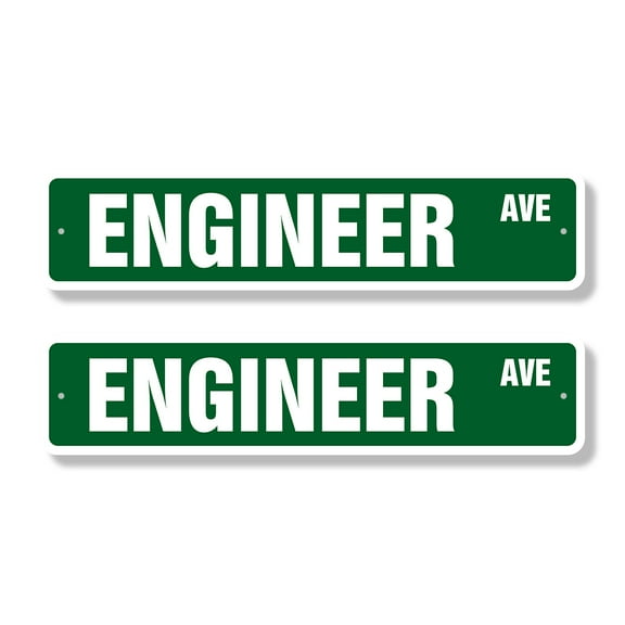 ENGINEER Classic Street Sign (2 Pack) civil chemical engineering electrical degree Road Sign | 6" X 24" Aluminum Metal Address Sign