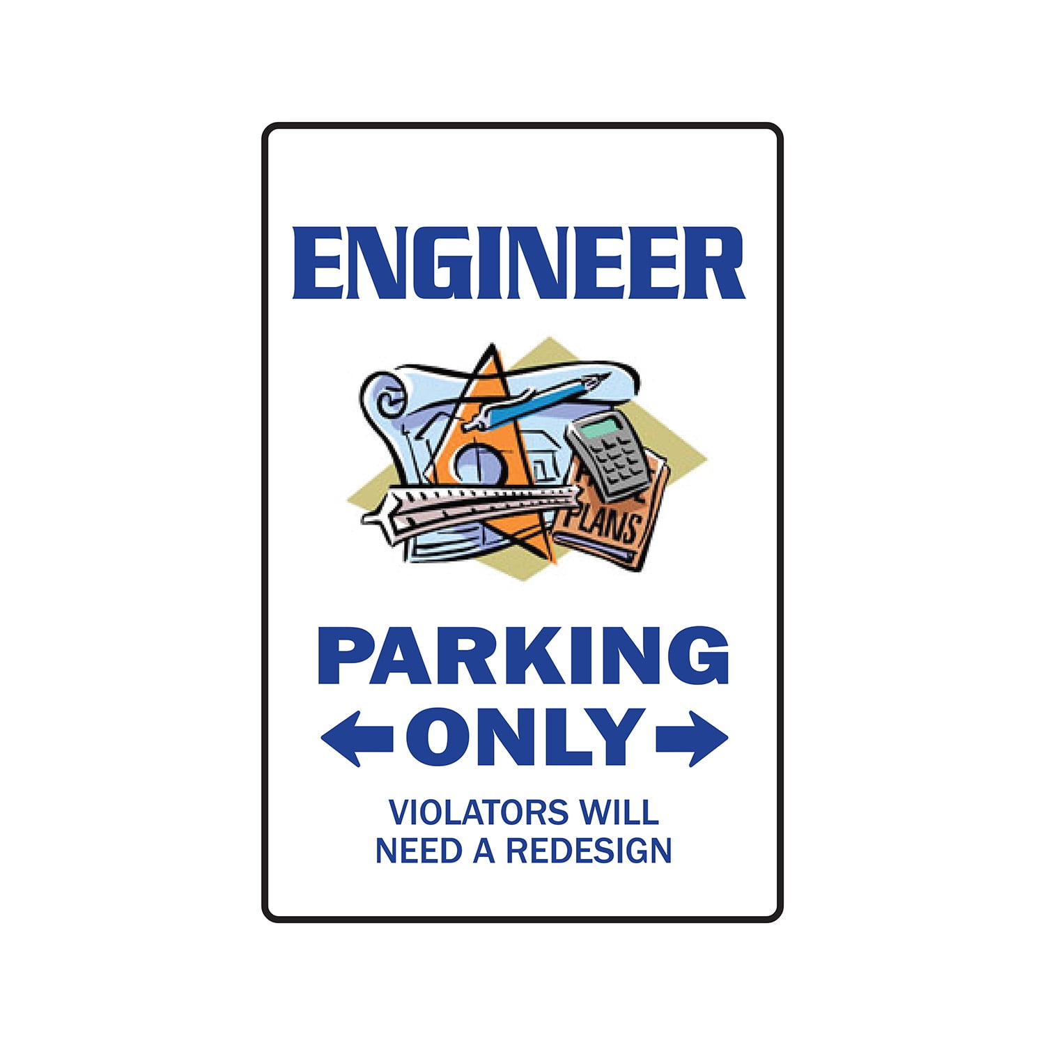 ENGINEER Parking Aluminum Sign drafting tools engineering electrical ...