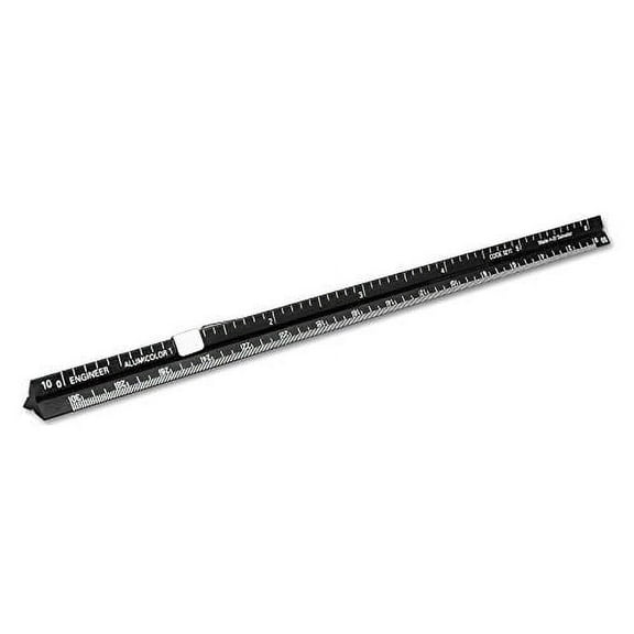 Alumicolor Aluminum Engineer Pocket Scale With Clip, 6IN, Black