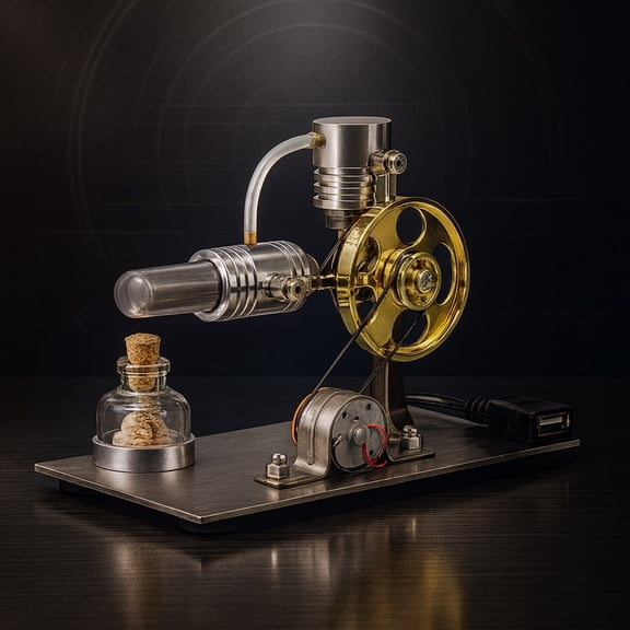 ENGINEKIT L-Type Stirling Engine Model Kit with Power Generation LED Light Education