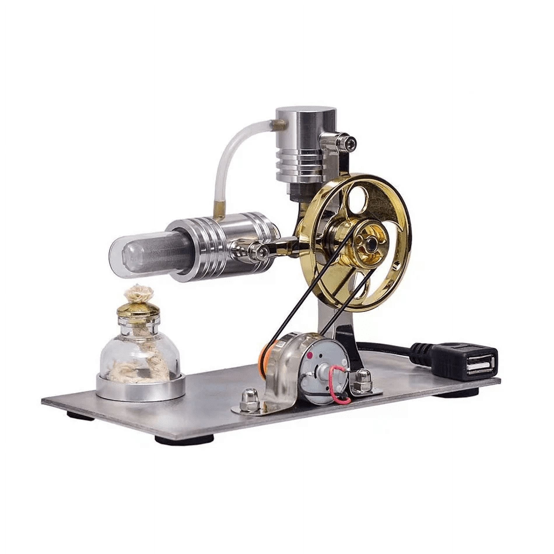Stirling Engine Model Kit - L-Shape USB Generator With Night Light, DIY Science Toy, Educational Display For Adults & Teens