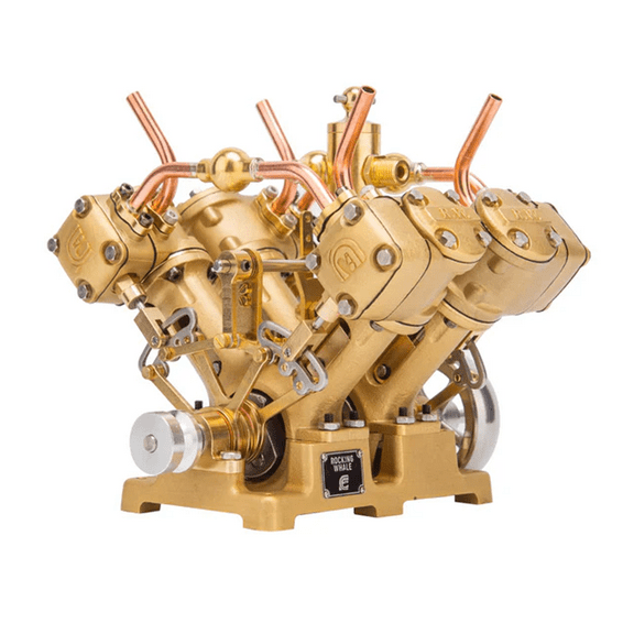 ENGINEKIT RW-V4 Retro Brass V4 Steam Engine Model Kit Mini 4-Cylinder Power for 90150cm Steamships