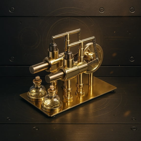 ENGINEKIT Stirling Twin-Cylinder Generator Steam Engine Model Kit Physics Experiments Popular Science