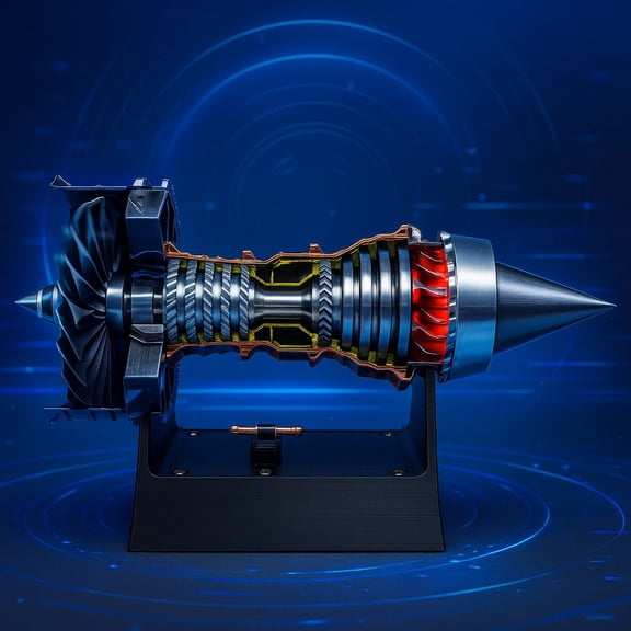 ENGINEKIT TR900 1/16 Turbofan Engine Model Kit with Pushrod Contact Points Lighting and Rechargeable Aviation