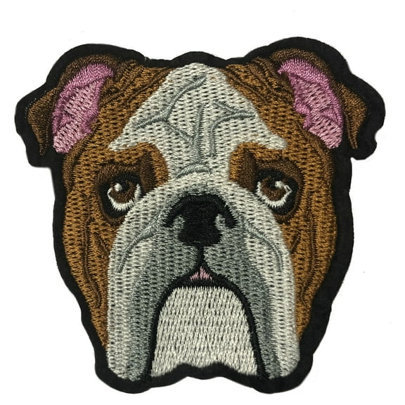 ENGLISH BULLDOG iron-on PATCH embroidered APPLIQUE DOG CANINE PET SOUVENIR CRAFT