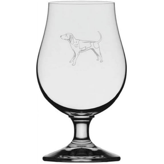 ENGLISH COONHOUND Dog Themed Etched 13.25oz Iona Beer Glass