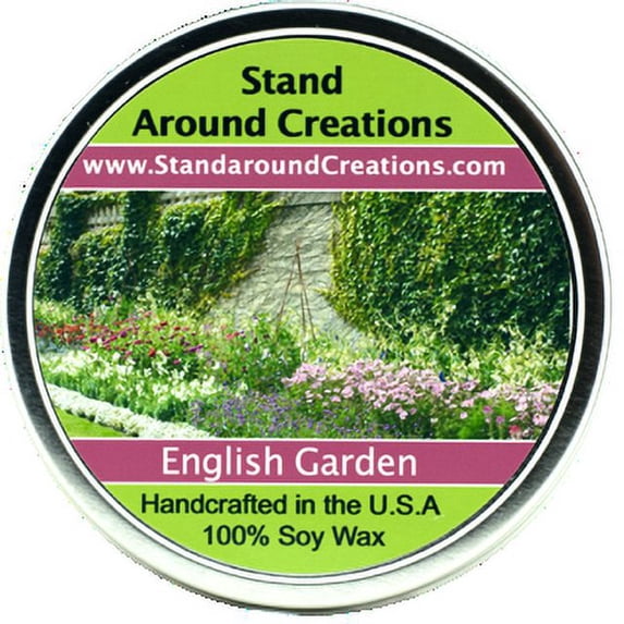 ENGLISH GARDEN TIN 16-OZ. ALL NATURAL SOY CANDLE