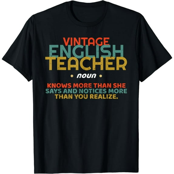 ENGLISH TEACHER - Definition T-Shirt Funny Vintage Tee T-Shirt