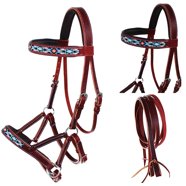 Bride Sans Mors Sidepull En Cuir Pour Cheval - Taille Cob - Challenger Amish USA