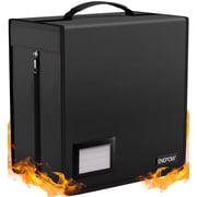 ENGPOW Fireproof CD Case, CD/DVD Storage Box,400 Capacity CD Binder DVD Storage Holder with Zippers, Portable Large Card Media Wallet Organizer Safe for Home Office Travel Car,Black,12.2"x11.8"x7.1"