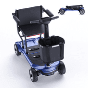ENGWE 4 Wheel Mobility Scooter for Seniors Ease 2 ProMobility Scooter 24V 16A Li-ion Battery Lightweight 42.6lb Compact Folding Portable to Travel , Headlight Basket, Single Battery-Blue