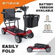 ENGWE 4 Wheel Mobility Scooter for Seniors&Adults ,Lightweight Folding Electric Mobility Scooter with Dual Battery Foldable Wheelchair for 20 Miles Long Range Travel (2 Lithium Batteries) Black