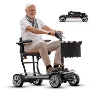ENGWE4 Wheel Electric Mobility Scooter for Seniors & Adults Foldable Lightweight Mobility Scooter with Removable Dual Battery 20 Miles Long Range Electric Scooter Powered Wheelchiar forTravel Black