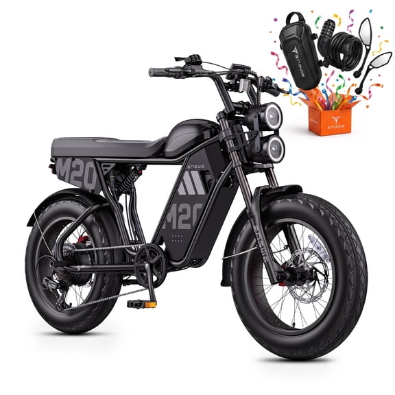 ENGWE M20 3.0 Electric Bike for Adults, 60V 20Ah Batteries Electric Mountain Bike, Peak 3300W 40MPH Off Road Mountain Ebike, 20" Mountain Bicycle Full Suspension Ebikes UL2849