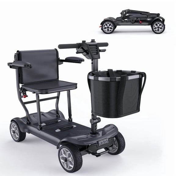 ENGWE Powered Mobility Scooter Ease 2 Pro, 43.2Lbs Lightweight Folding Mobility Scooters for Adults Seniors, 24Miles Long Range& Removable 240WH*4 Lithium Batteries and Headlight Basket