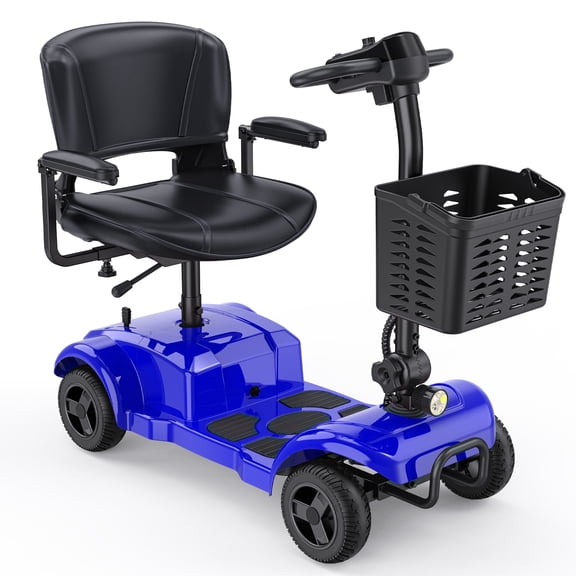 ENGWE Upgrade 4 Wheel Mobility Scooter for Seniors, Foldable Powered Mobile Wheelchair with Basket,Electirc Wheelchair up to 264lbs,Blue