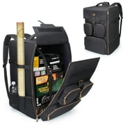 ENHANCE Board Game Backpack with Shoulder Straps, Handle, Pocket for Dice, Game Pieces Black