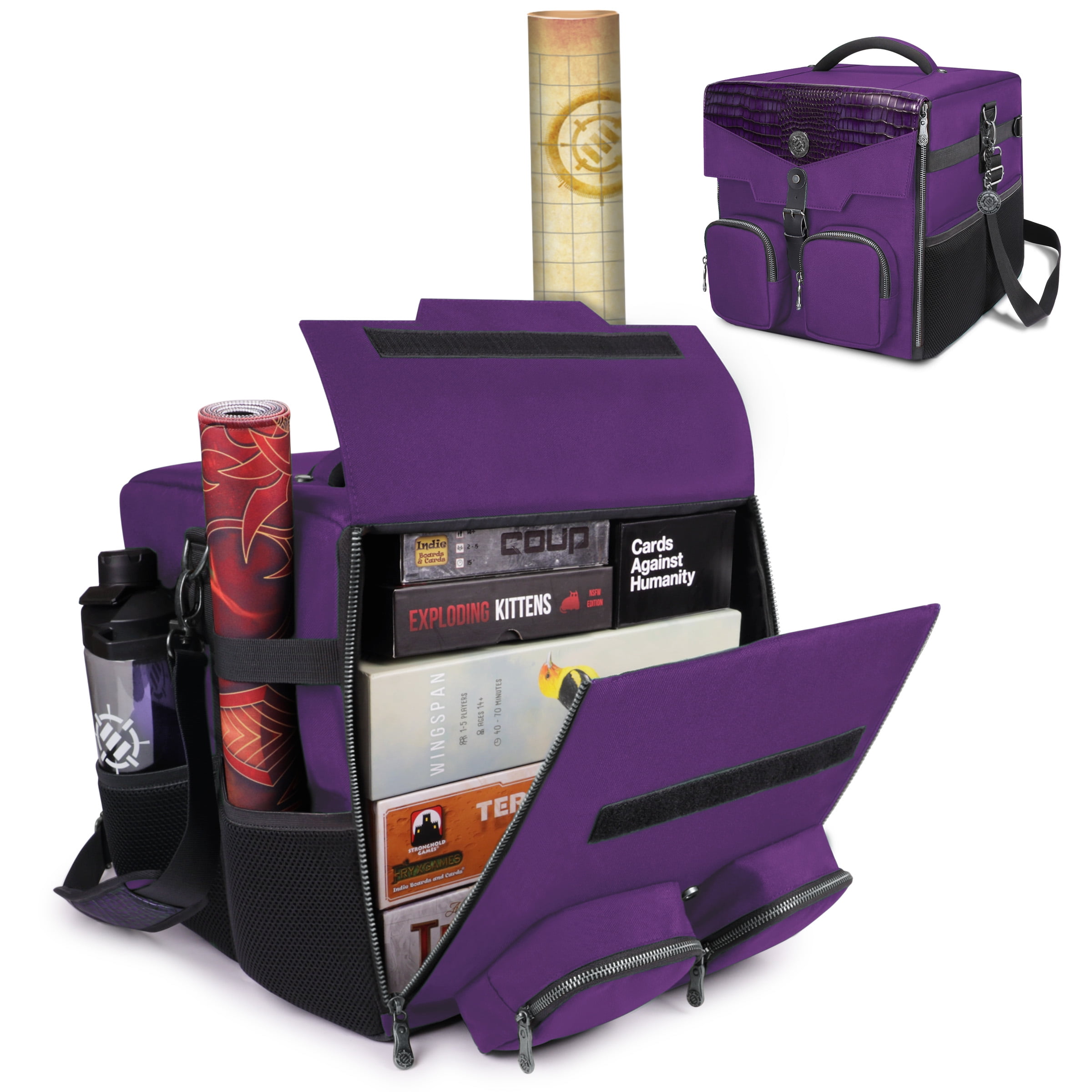 ENHANCE Collector's Edition Board Game Shoulder Bag - Game Storage with Pockets (Dragon Purple)