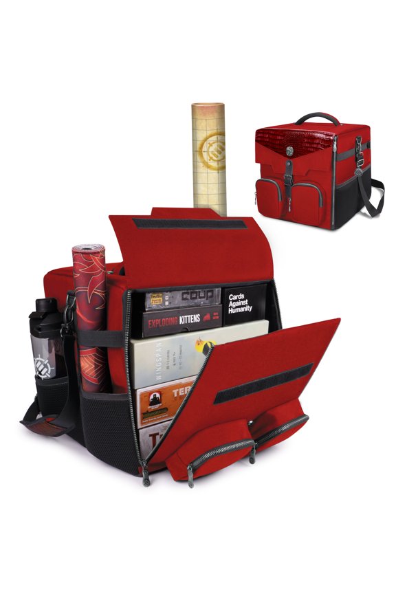 Collector's Edition Board Game Shoulder Bag - Game Storage with Pockets (Dragon Red)