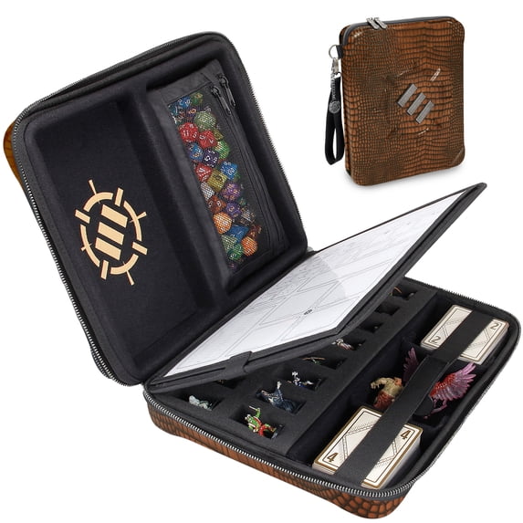 ENHANCE Collector's Edition RPG Organizer - DnD Binder with Character Sheet Panel (Dragon Brown)