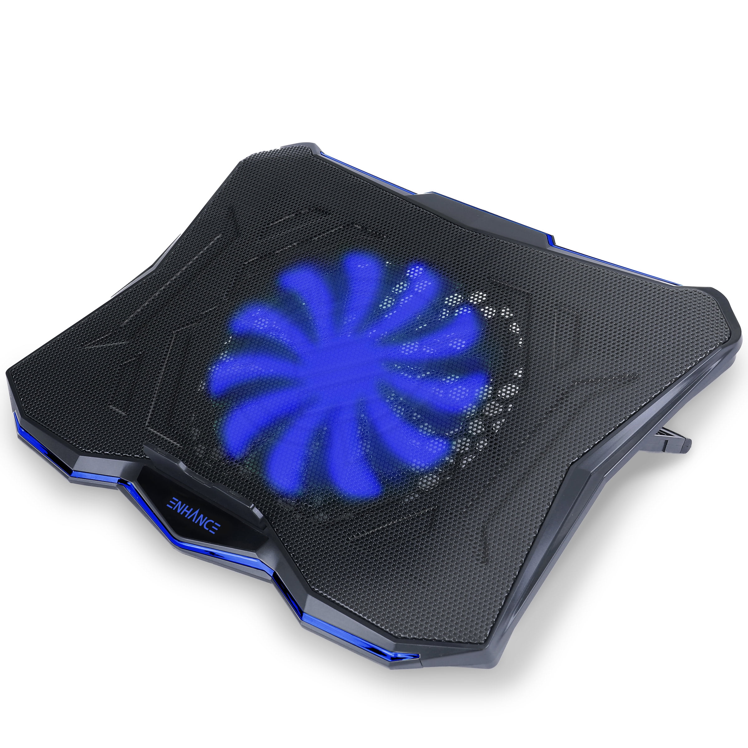 ENHANCE Cryogen 5 Gaming Laptop Cooling Pad Stand, Adjustable Height, USB Ports, 800 RPM - Blue