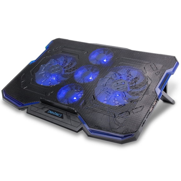 ENHANCE Cryogen Gaming Laptop Cooling Pad with 5 Ultra Quiet Cooler Fans and 2 USB Ports