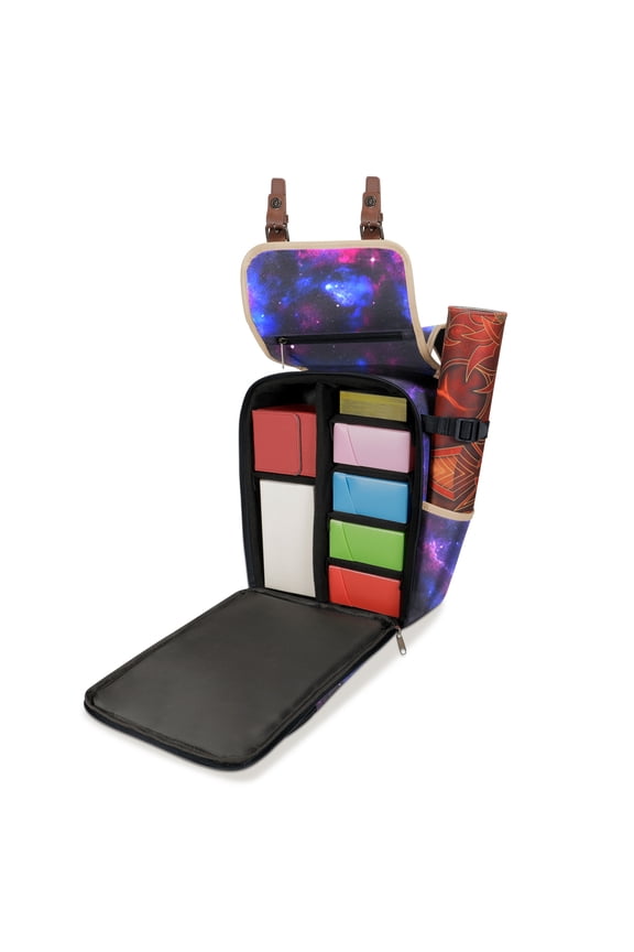 Designer Edition Compact MTG Backpack with Customizable Interior, Playmat Pocket (Galaxy)
