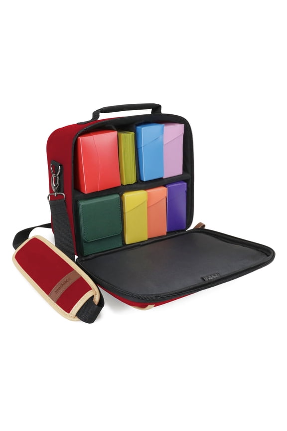 Designer Edition Compact MTG Bag Compatible with Magic the Gathering, Pokemon (Red)