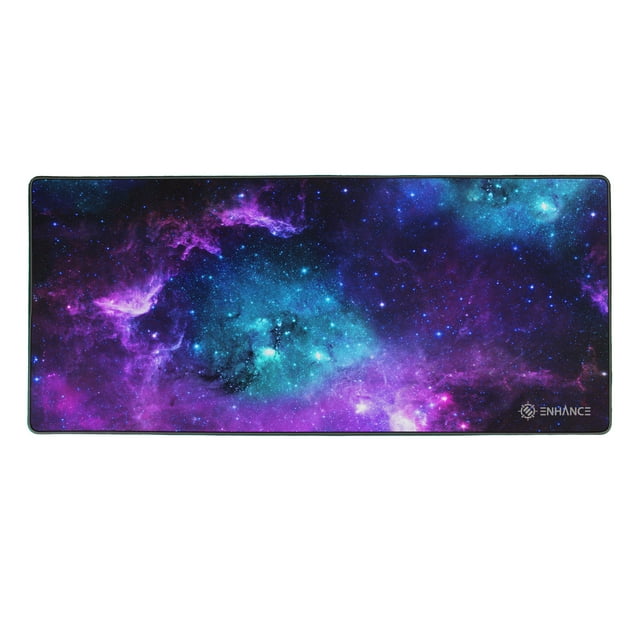 ENHANCE Extended Large Gaming Mouse Pad - XL Mouse Mat (31.5" x 13.75") Anti-Fray Stitching for Professional eSports with Low-Friction Tracking Surface and Non-Slip Backing - Galaxy