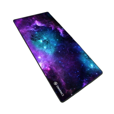 ENHANCE Extended Large Gaming Mouse Pad - XL Mouse Mat (31.5" x 13.75") Anti-Fray Stitching for Professional eSports with Low-Friction Tracking Surface and Non-Slip Backing - Galaxy