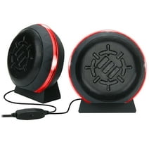 ENHANCE Gaming LED Computer Speakers with Subwoofer , Powerful 5W Drivers and In-Line Volume Control - Red Lights , USB 2.0 Powered , 3.5mm Connection for PC , Desktop , Laptop , Notebook