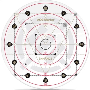 ENHANCE Spell AoE Damage Marker for Tabletop RPG Games - Spell Template for 1" Grid or Grid-Less Mat