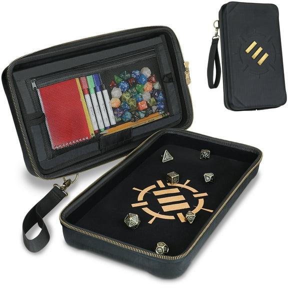 ENHANCE Tabletop Gaming Community Dice Case and Dice Rolling Tray w/ Storage for up to 500 RPG Dice