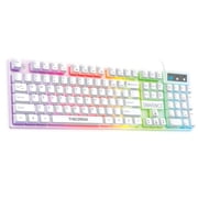 ENHANCE Theorem 3 White Keyboard - Gaming Keyboard with a White Design, Mechanical Feeling Keyboard