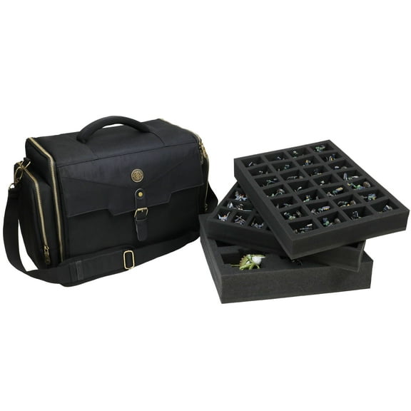 ENHANCE Wide Base Miniature Figure Storage Case - Storage for 58 Minis & Large Customizable Foam