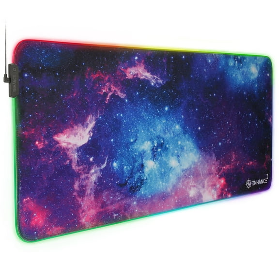 ENHANCE XXXL LED Computer Desk Mat - Illuminated 3XL Large Mouse Mat (48x24 Mouse Pad)