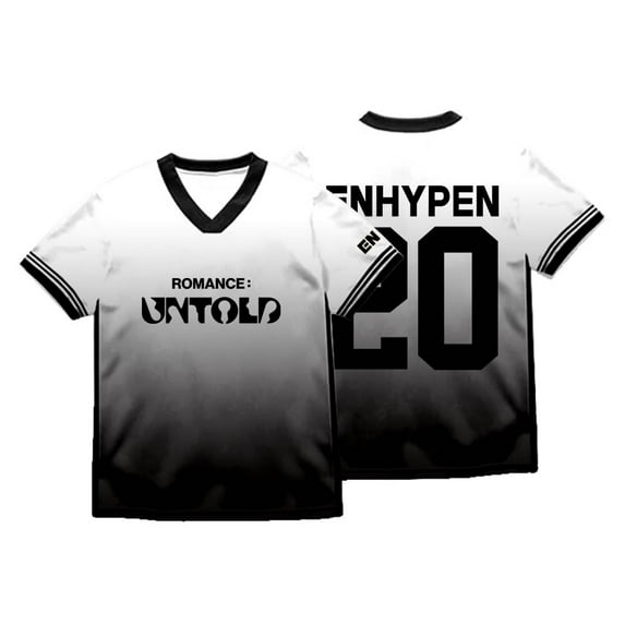 ENHYPEN 20 Jersey Romance Untold Merch V-neck T-Shirts Summer Unisex Fashion Short Sleeve Tee