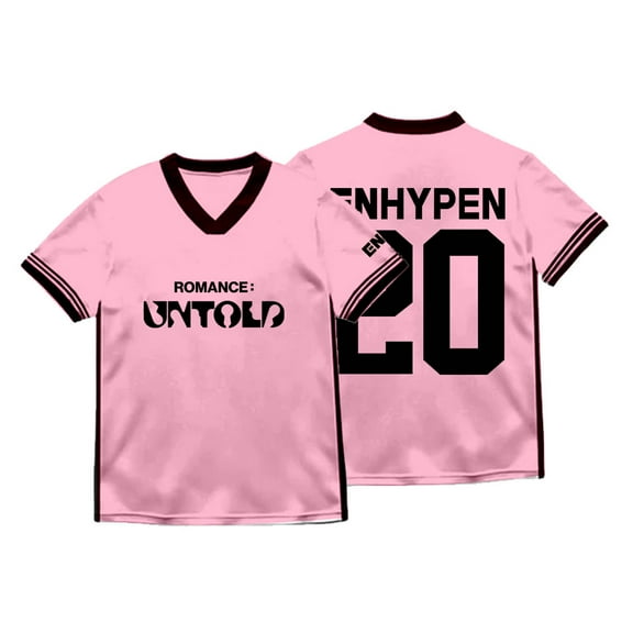 ENHYPEN 20 Jersey Romance Untold Merch V-neck T-Shirts Summer Unisex Fashion Short Sleeve Tee