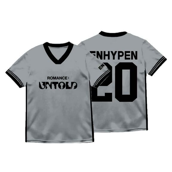 ENHYPEN 20 Jersey Romance Untold Merch V-neck T-Shirts Summer Unisex Fashion Short Sleeve Tee