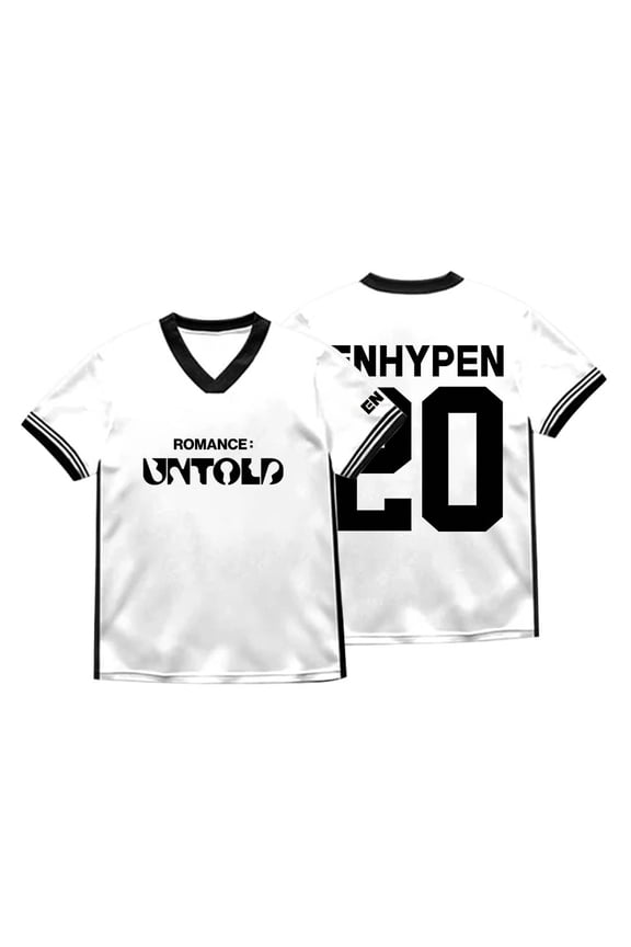 ENHYPEN 20 Jersey Romance Untold Merch V-neck T-Shirts Summer Unisex Fashion Short Sleeve Tee