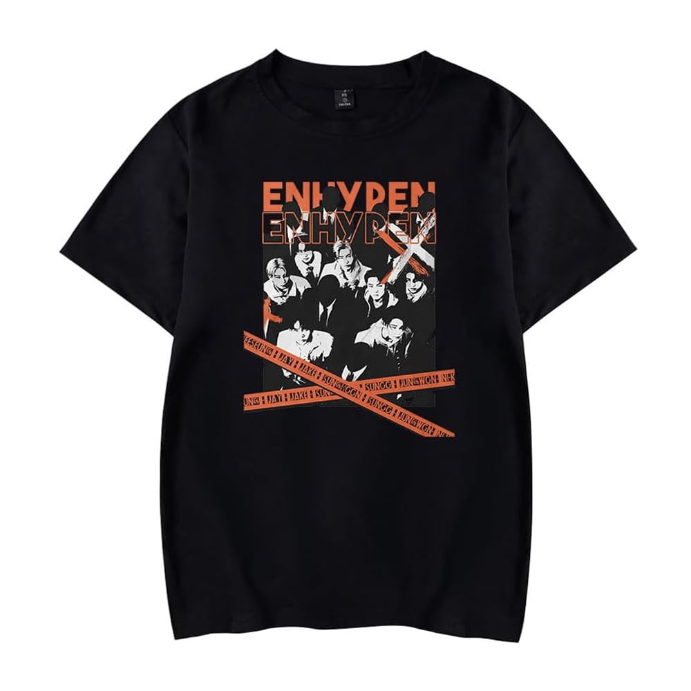 ENHYPEN 2024 Tour Fan Merch T-Shirt Women Men Crewneck Short Sleeve ...